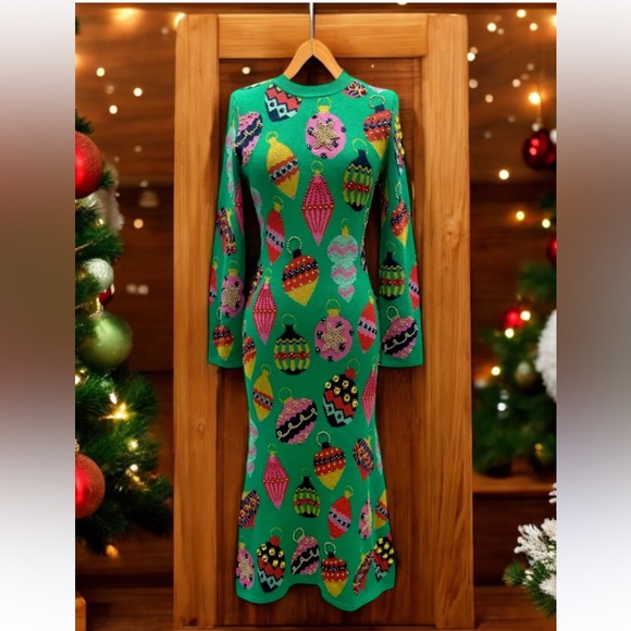 NWOT Queen of Sparkles Ornament Sweater Dress - Size XS - Multicolored - Picture 7 of 7